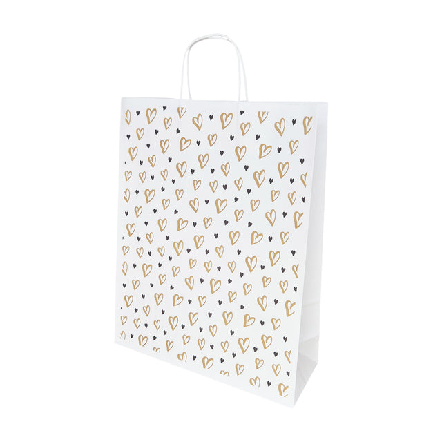 Pungă Hârtie Kraft cu Model 3 Love 32 x 41(H) x 12cm
