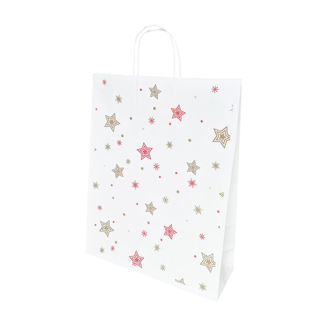 Pungă Hârtie Kraft cu Model 4 Crăciun 32 x 41(H) x 12cm