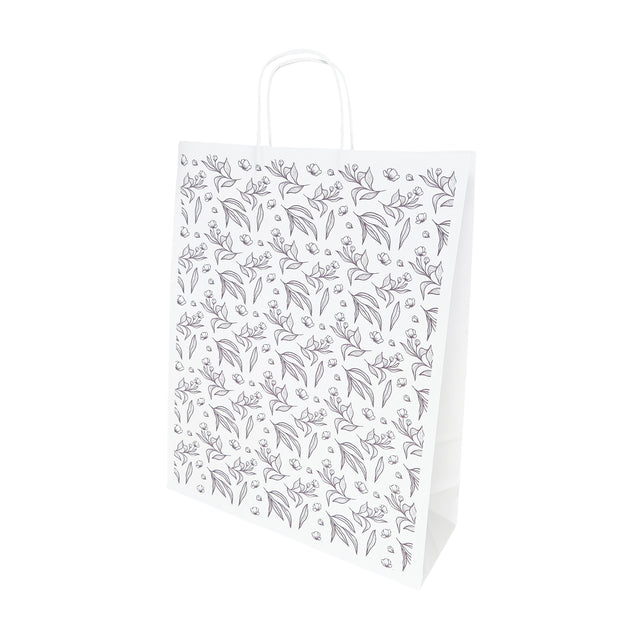 Hochwertiges Kraftpapier mit Modell 13, Blumenmuster, 18 x 24 (H) x 7 cm