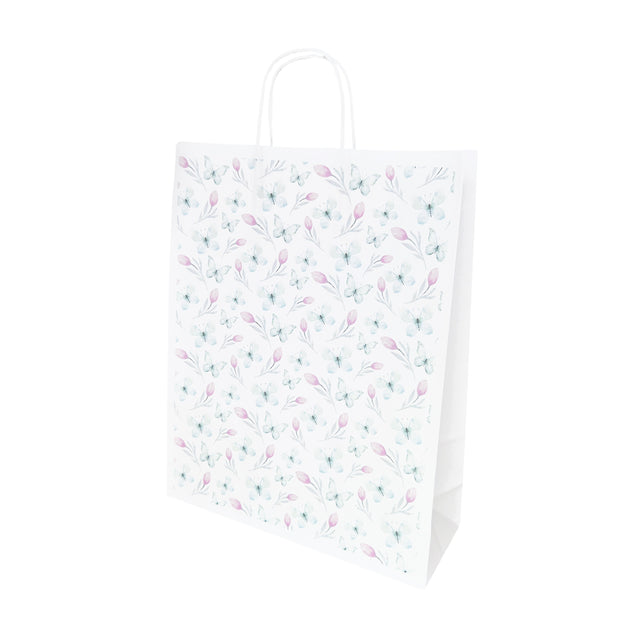 Hochwertiges Kraftpapier mit Modell 13, Blumenmuster, 18 x 24 (H) x 7 cm