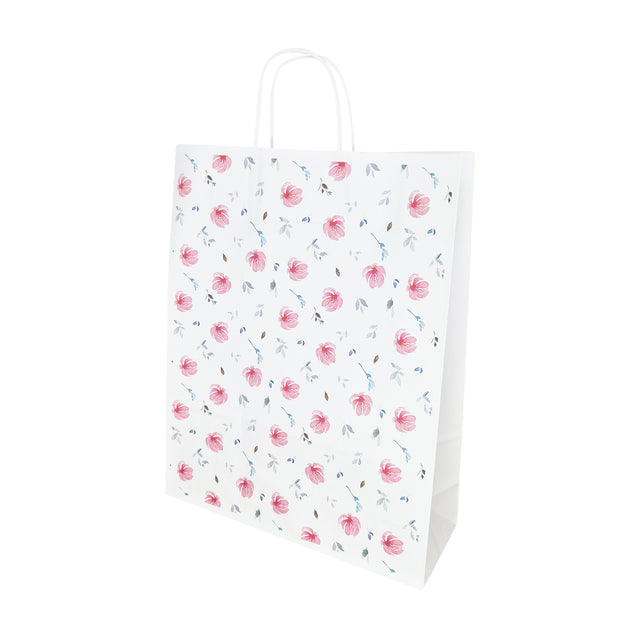 Hochwertiges Kraftpapier mit Modell 13, Blumenmuster, 18 x 24 (H) x 7 cm