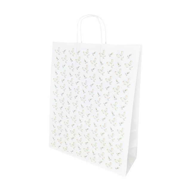 Hochwertiges Kraftpapier mit Modell 13, Blumenmuster, 18 x 24 (H) x 7 cm