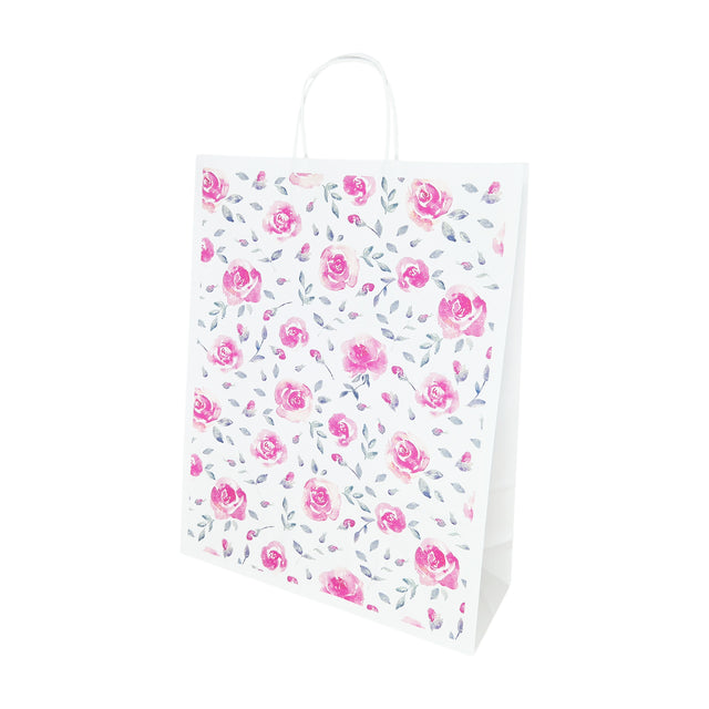 Pungă Hârtie Kraft cu Model 10 Floral 32 x 41(H) x 12cm