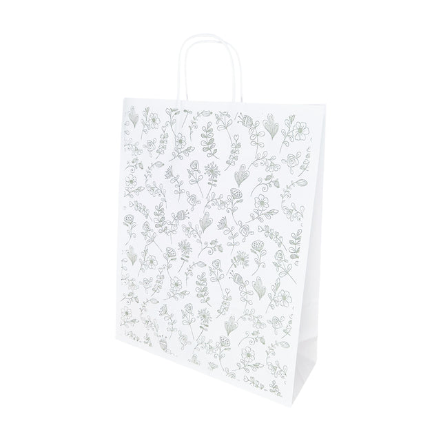 Pungă Hârtie Kraft cu Model 4 Floral 32 x 41(H) x 12cm