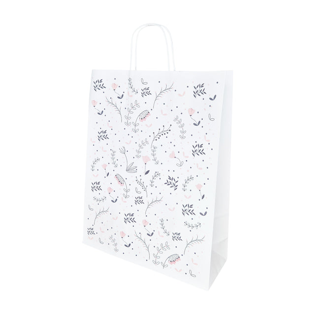 Pungă Hârtie Kraft cu Model 3 Floral 32 x 41(H) x 12cm