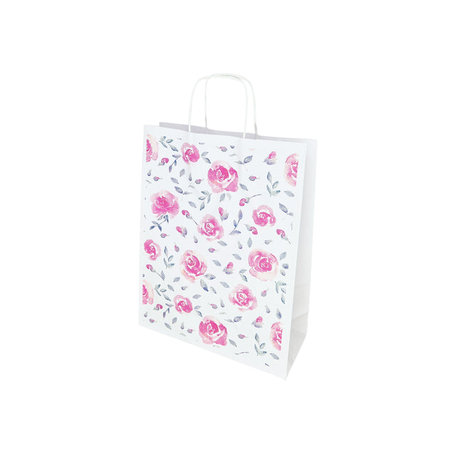 Hochwertiges Kraftpapier mit Modell 10, Blumenmuster, 24 x 31 (H) x 10 cm