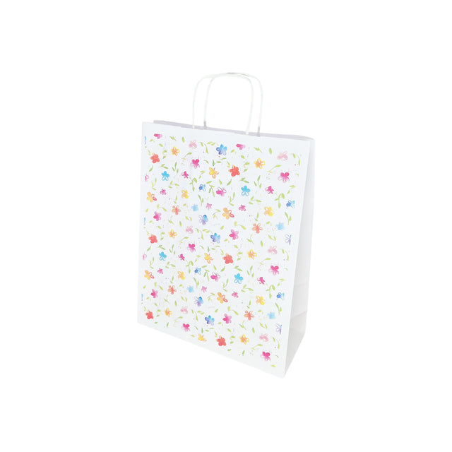 Hochwertiges Kraftpapier mit Modell 13, Blumenmuster, 24 x 31 (H) x 10 cm