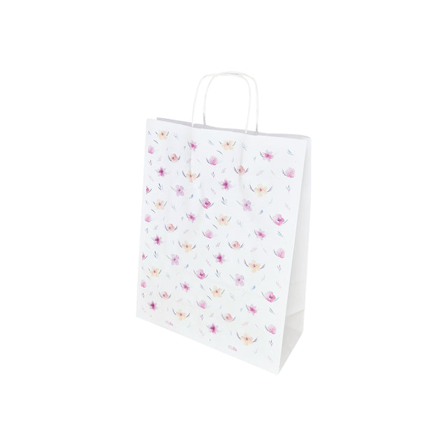 Pungă Hârtie Kraft cu Model 12 Floral 24 x 31(H) x 10cm
