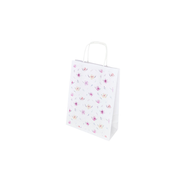 Pungă Hârtie Kraft cu Model 12 Floral 18 x 24(H) x 7cm