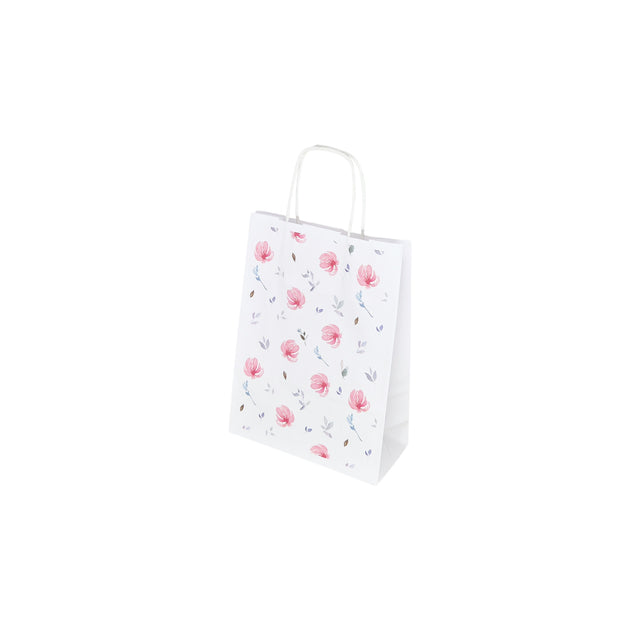 Kraft Paper Bag with Pattern 12 Floral 18 x 24(H) x 7cm