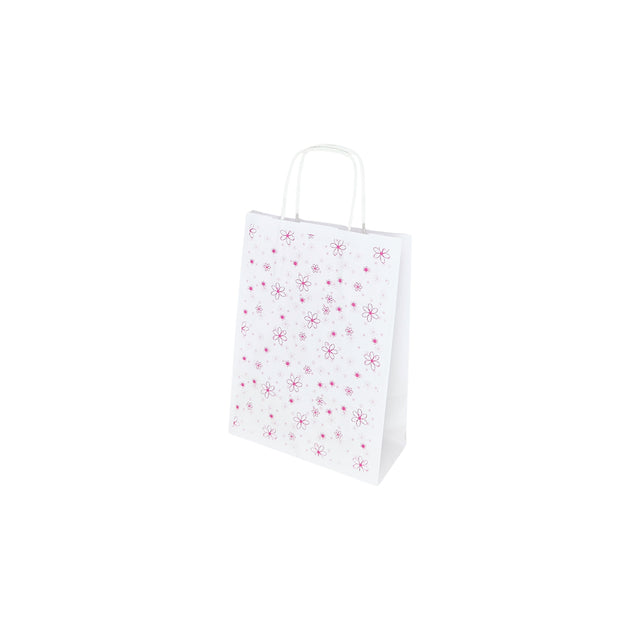 Kraft Paper Bag with Pattern 1 Floral 18 x 24(H) x 7cm
