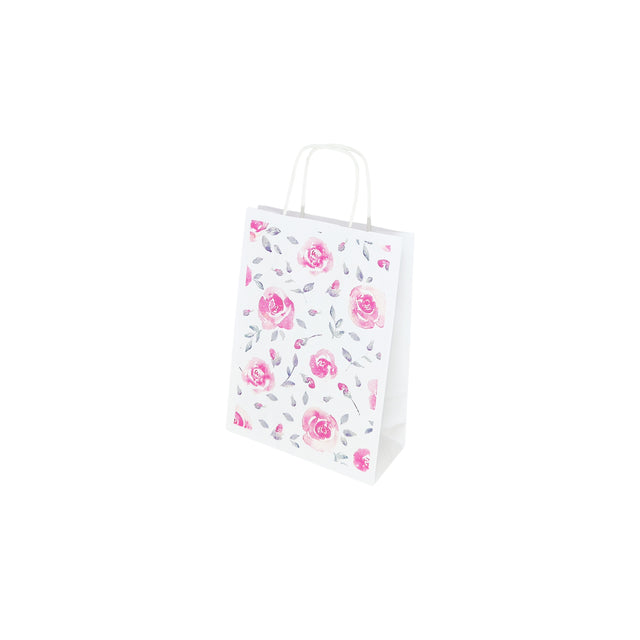Hochwertiges Kraftpapier mit Modell 10, Blumenmuster, 18 x 24 (H) x 7 cm