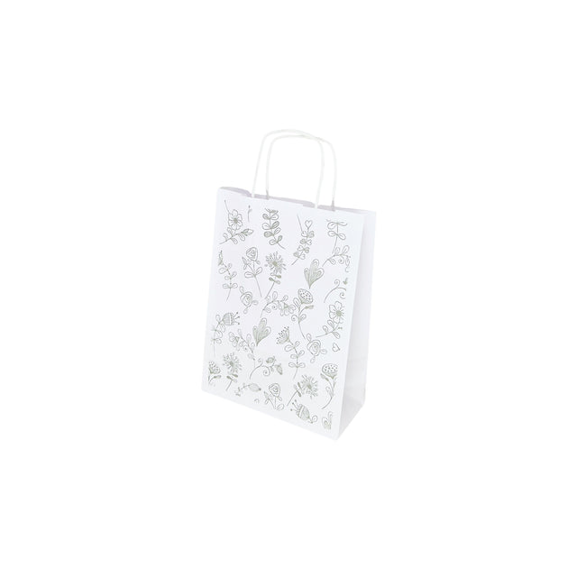 Pungă Hârtie Kraft cu Model 4 Floral 18 x 24(H) x 7cm