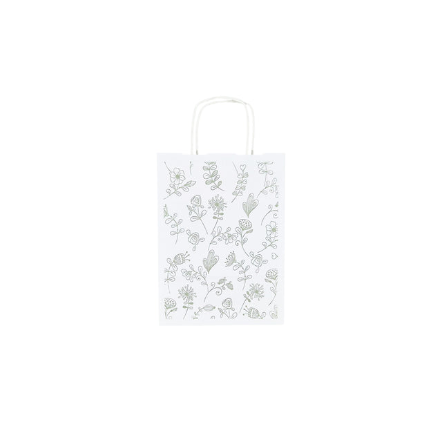 Pungă Hârtie Kraft cu Model 4 Floral 18 x 24(H) x 7cm