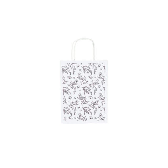 Kraft Paper Bag with Pattern 12 Floral 18 x 24(H) x 7cm