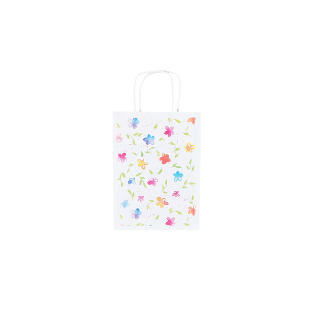 Pungă Hârtie Kraft cu Model 13 Floral 18 x 24(H) x 7cm