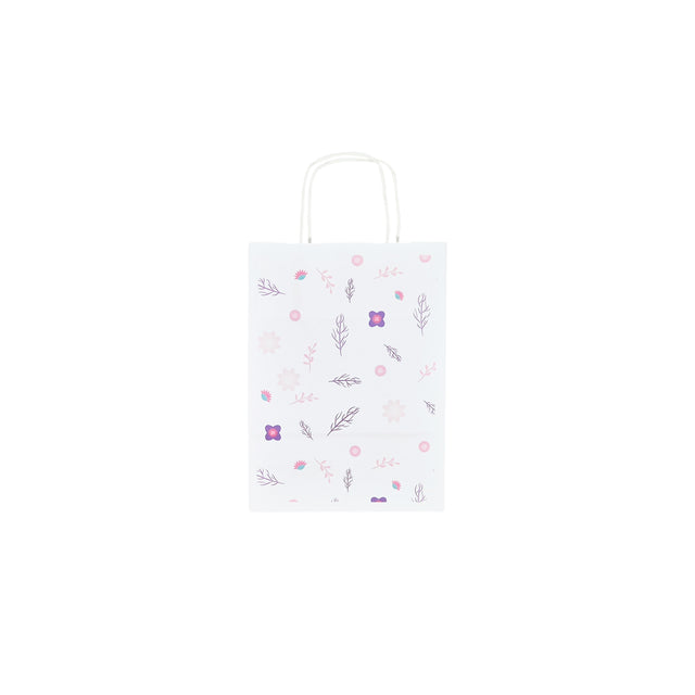 Pungă Hârtie Kraft cu Model 2 Floral 18 x 24(H) x 7cm