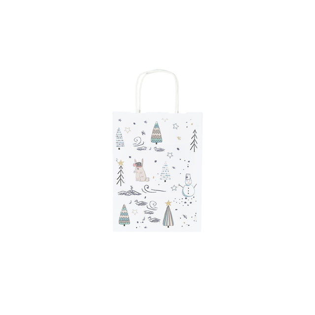 Kraft Paper Bag with Pattern 1 Floral 18 x 24(H) x 7cm