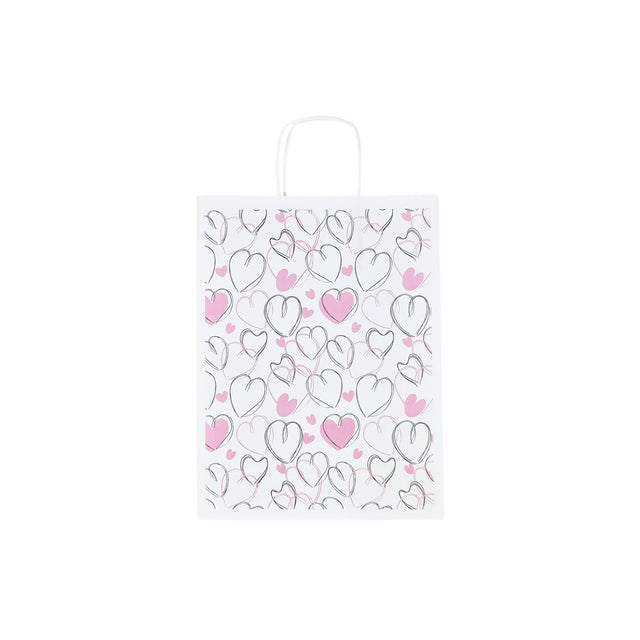 Pungă Hârtie Kraft cu Model 6 Love 24 x 31(H) x 10cm