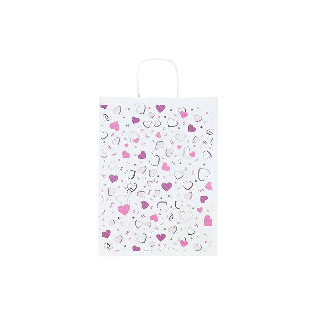 Pungă Hârtie Kraft cu Model 5 Love 24 x 31(H) x 10cm