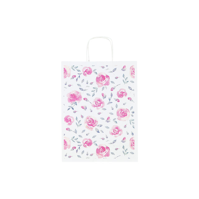 Hochwertiges Kraftpapier mit Modell 10, Blumenmuster, 24 x 31 (H) x 10 cm