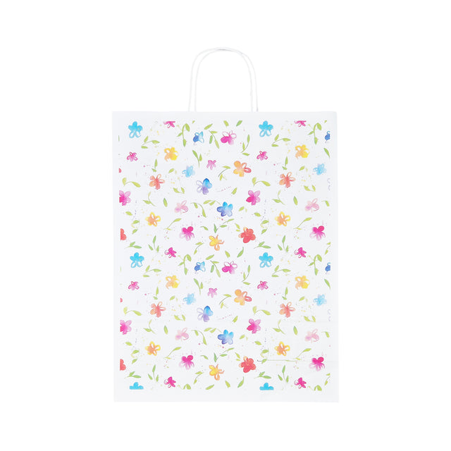 Kraft Paper Bag with Pattern 13 Floral 24 x 31(H) x 10cm