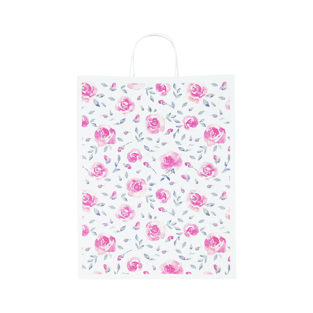 Kraft Paper Bag with Pattern 13 Floral 24 x 31(H) x 10cm