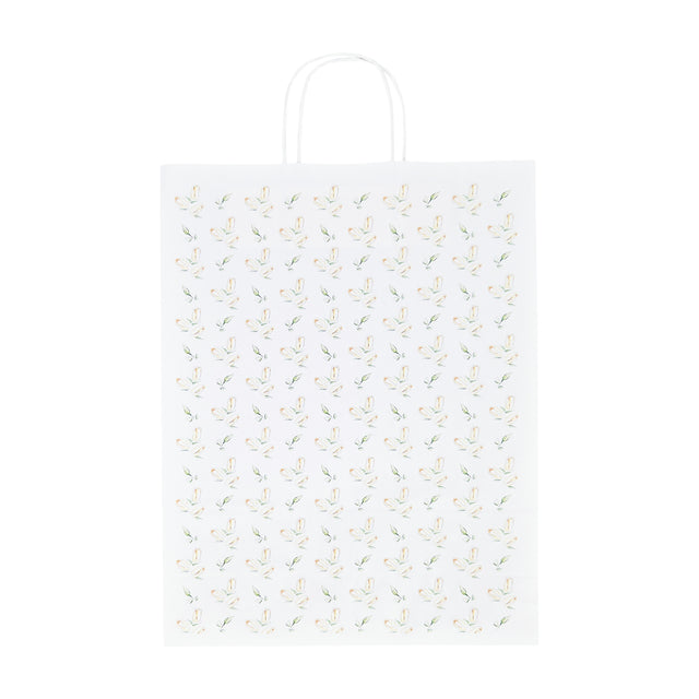 Kraft Paper Bag with Pattern 13 Floral 18 x 24(H) x 7cm