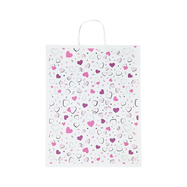 Pungă Hârtie Kraft cu Model 5 Love 32 x 41(H) x 12cm
