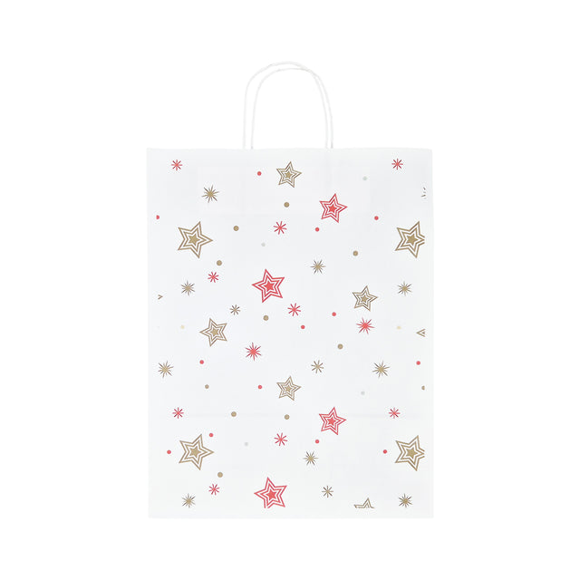 Pungă Hârtie Kraft cu Model 4 Crăciun 32 x 41(H) x 12cm