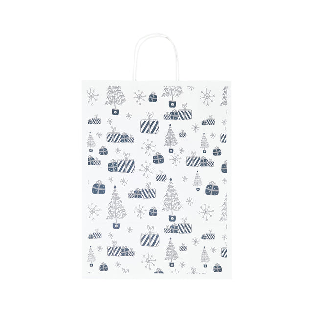 Kraft Paper Bag with Pattern 13 Floral 18 x 24(H) x 7cm