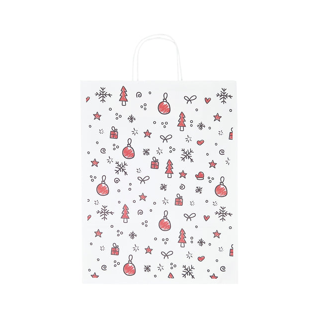 Pungă Hârtie Kraft cu Model 12 Crăciun 32 x 41(H) x 12cm