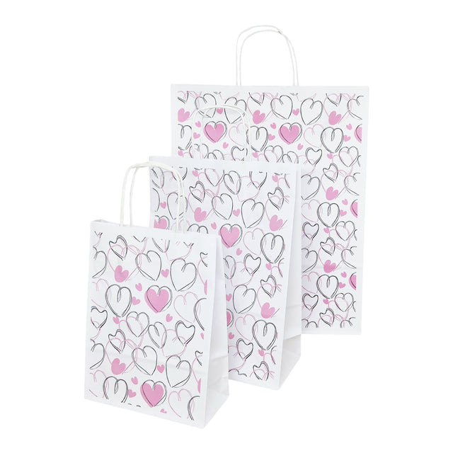 Pungă Hârtie Kraft cu Model 6 Love 24 x 31(H) x 10cm