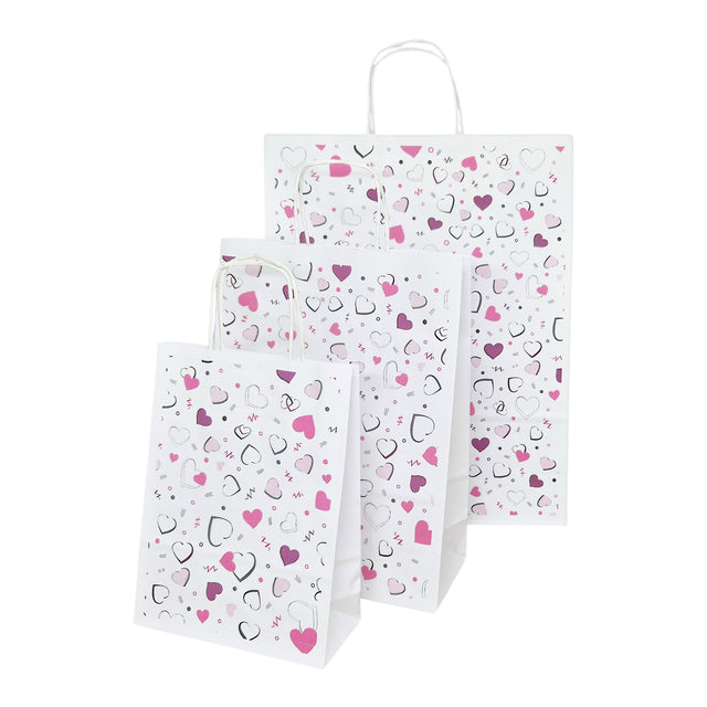 Pungă Hârtie Kraft cu Model 5 Love 24 x 31(H) x 10cm
