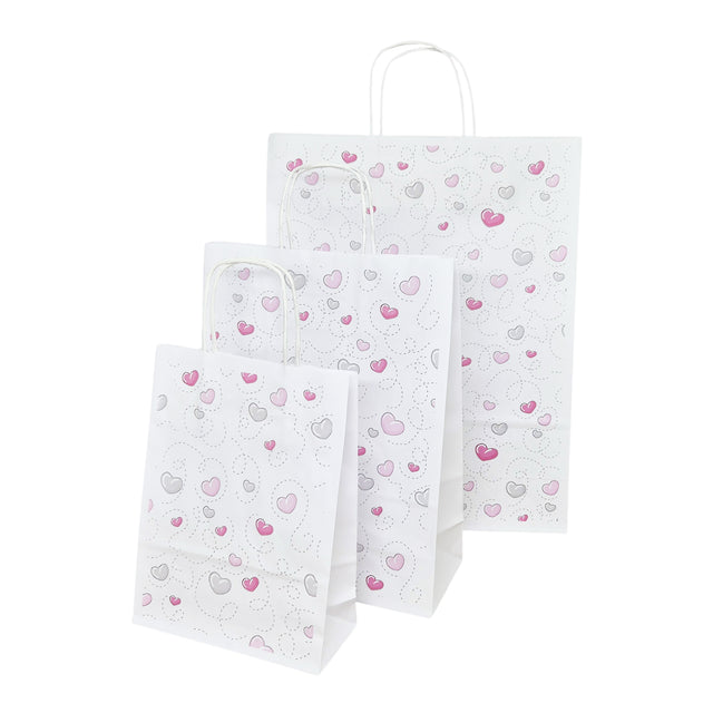 Pungă Hârtie Kraft cu Model 1 Love 32 x 41(H) x 12cm