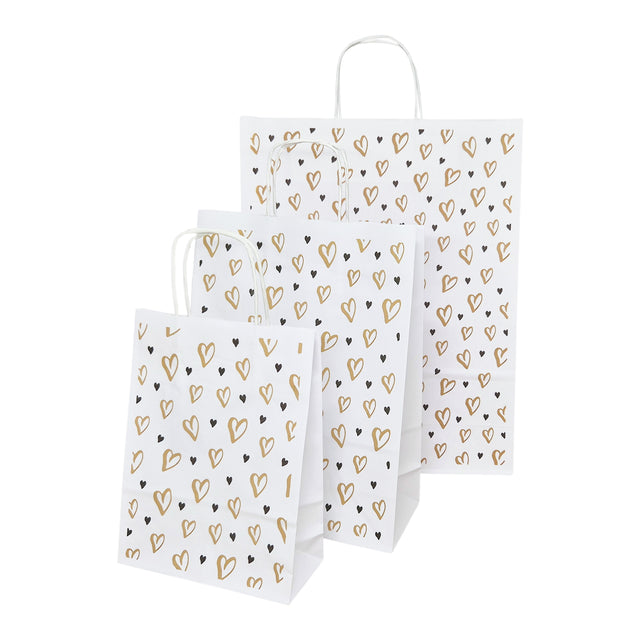 Pungă Hârtie Kraft cu Model 3 Love 32 x 41(H) x 12cm