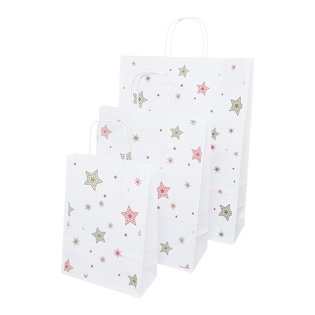 Pungă Hârtie Kraft cu Model 4 Crăciun 32 x 41(H) x 12cm