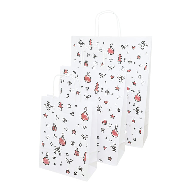 Pungă Hârtie Kraft cu Model 12 Crăciun 24 x 31(H) x 10cm