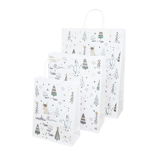 Hochwertiges Kraftpapier mit Modell 13, Blumenmuster, 18 x 24 (H) x 7 cm