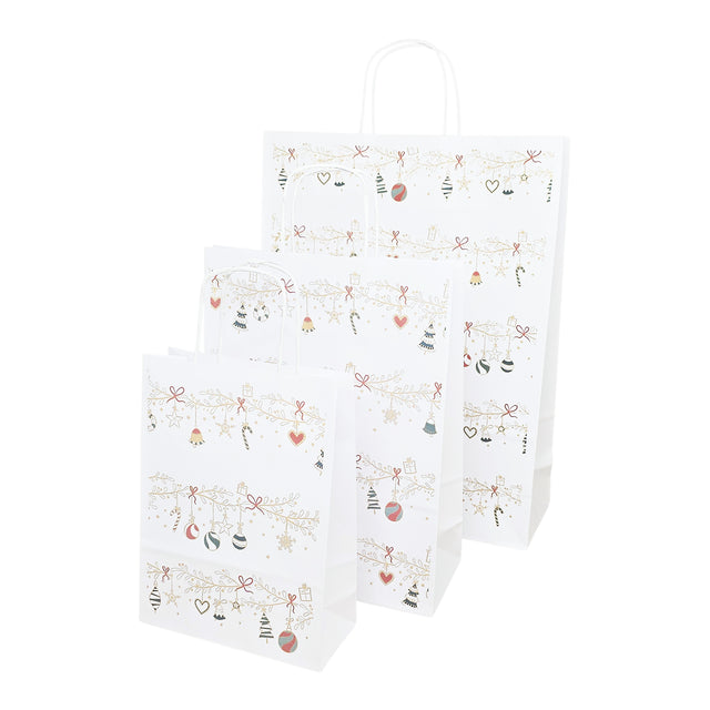 Hochwertiges Kraftpapier mit Modell 13, Blumenmuster, 18 x 24 (H) x 7 cm