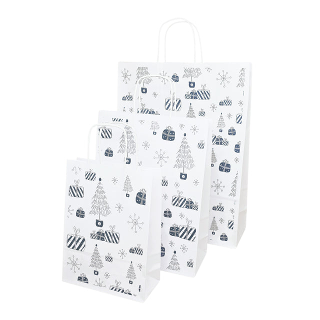 Pungă Hârtie Kraft cu Model 7 Crăciun 24 x 31(H) x 10cm