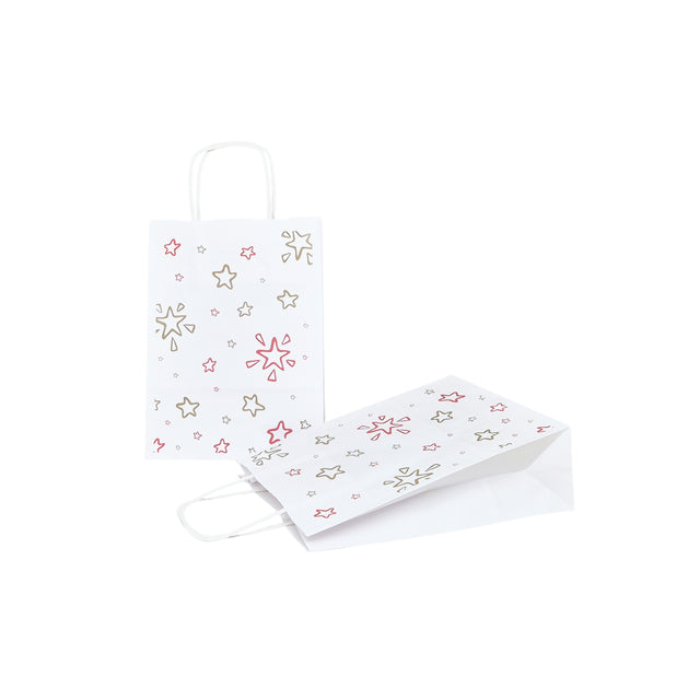 Kraft Paper Bag with Pattern 1 Floral 18 x 24(H) x 7cm