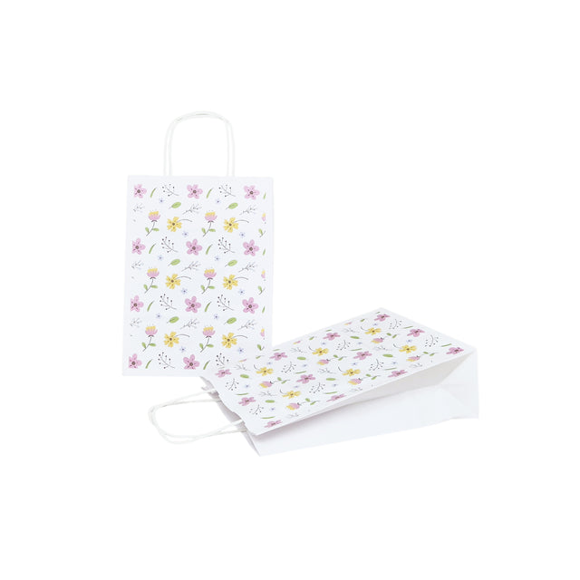 Kraft Paper Bag with Pattern 1 Floral 18 x 24(H) x 7cm