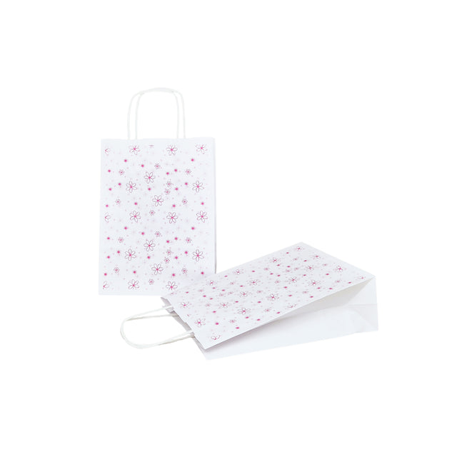 Kraft Paper Bag with Pattern 1 Floral 18 x 24(H) x 7cm