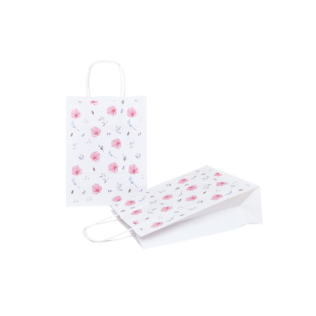 Kraft Paper Bag with Pattern 12 Floral 18 x 24(H) x 7cm