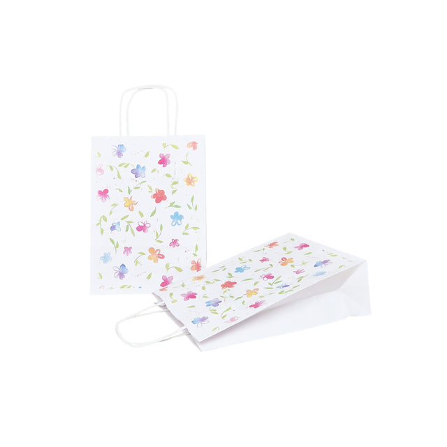 Pungă Hârtie Kraft cu Model 13 Floral 18 x 24(H) x 7cm