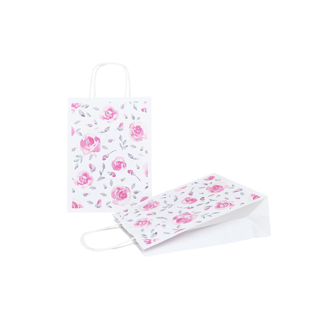 Hochwertiges Kraftpapier mit Modell 10, Blumenmuster, 18 x 24 (H) x 7 cm