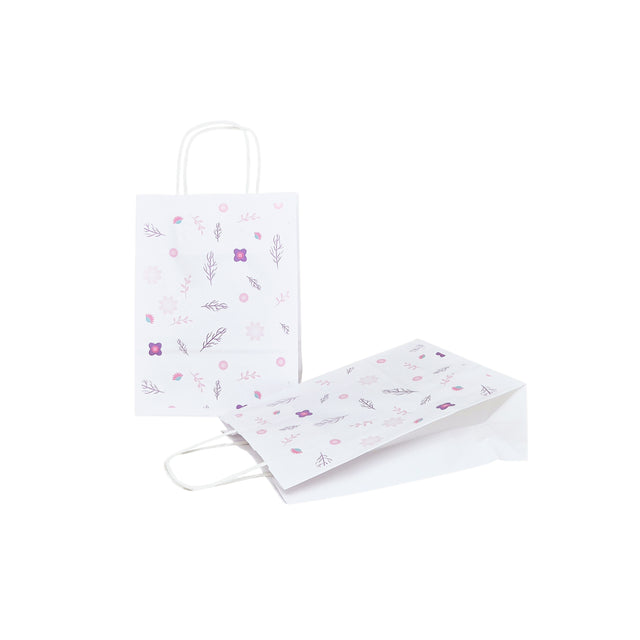 Pungă Hârtie Kraft cu Model 2 Floral 18 x 24(H) x 7cm