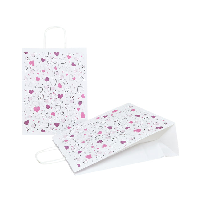 Pungă Hârtie Kraft cu Model 5 Love 24 x 31(H) x 10cm
