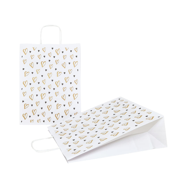 Pungă Hârtie Kraft cu Model 3 Love 24 x 31(H) x 10cm